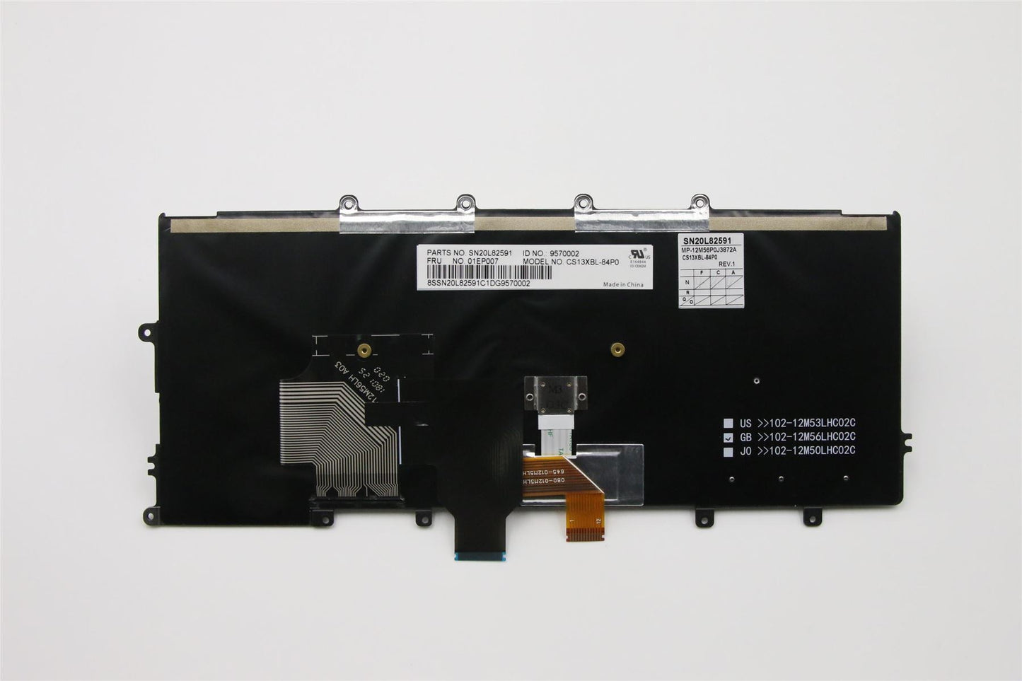 Lenovo ThinkPad X270 A275 Keyboard Portuguese Black Backlit 01EP007