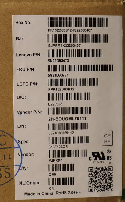 Lenovo ThinkPad P16s 1 L15 3 T16 1 Keyboard German Black Backlit 5N21D93771