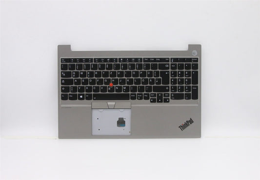 Lenovo ThinkPad E15 Keyboard Palmrest Top Cover German Silver Backlit 5M10V16971