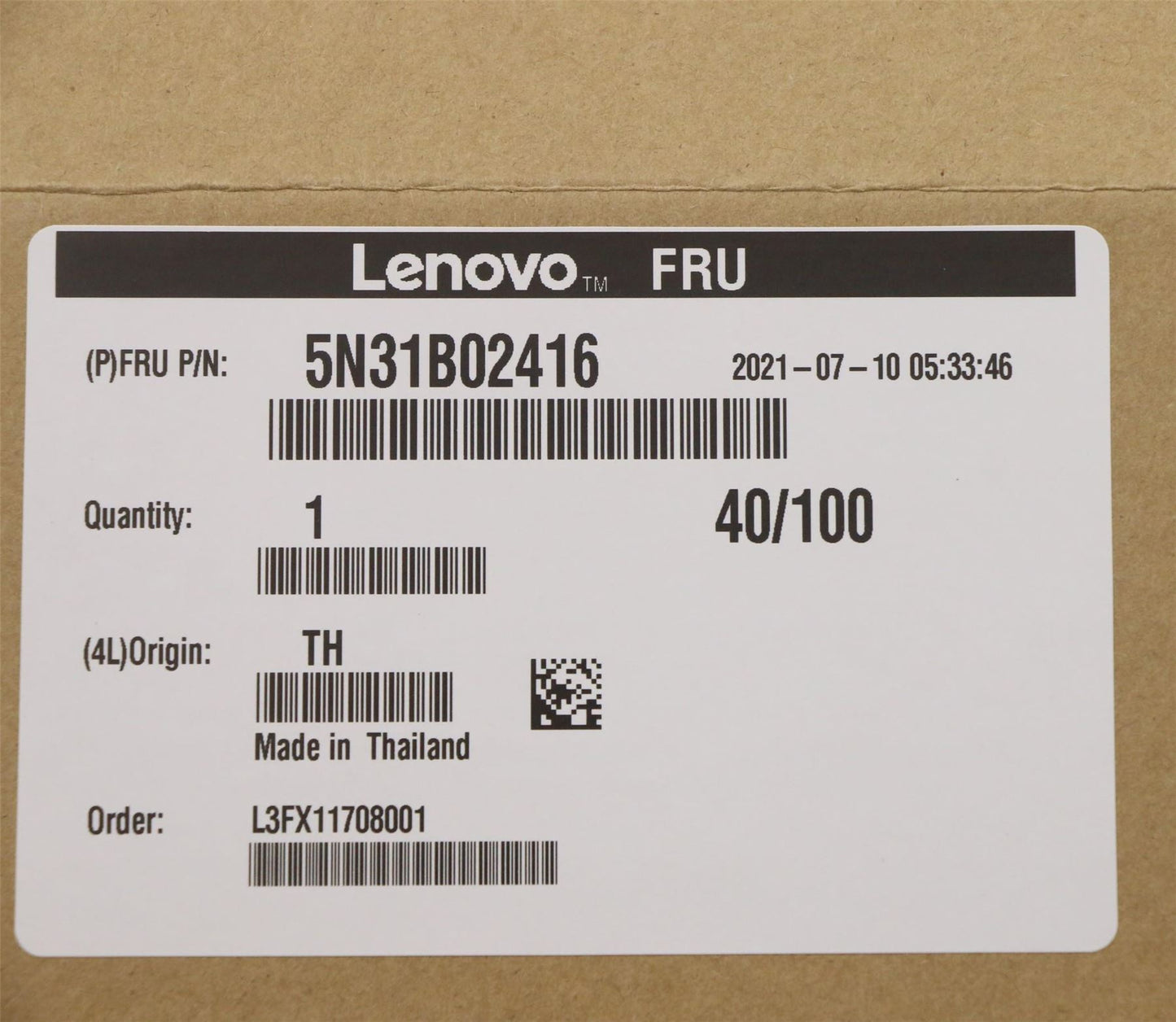 Lenovo NETWRK_CRD Intel Ethernet I210-T1 Adapt 5N31B02416