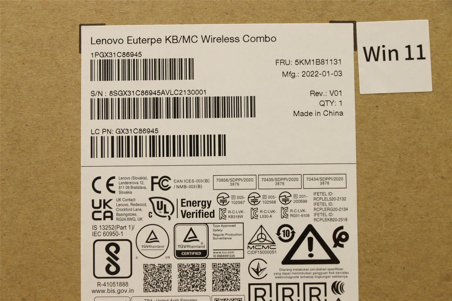 Lenovo KYB_MOUSE G-Tech Euterpe G/B FR 5KM1B81131
