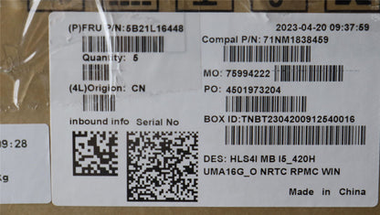 Lenovo IdeaPad 5 14IRL8 Motherboard Mainboard UMA INTELI513420H 16G 5B21L16448