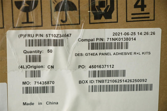 Lenovo 5T10Z34647 TAPE FRU TAPE removeable R+L