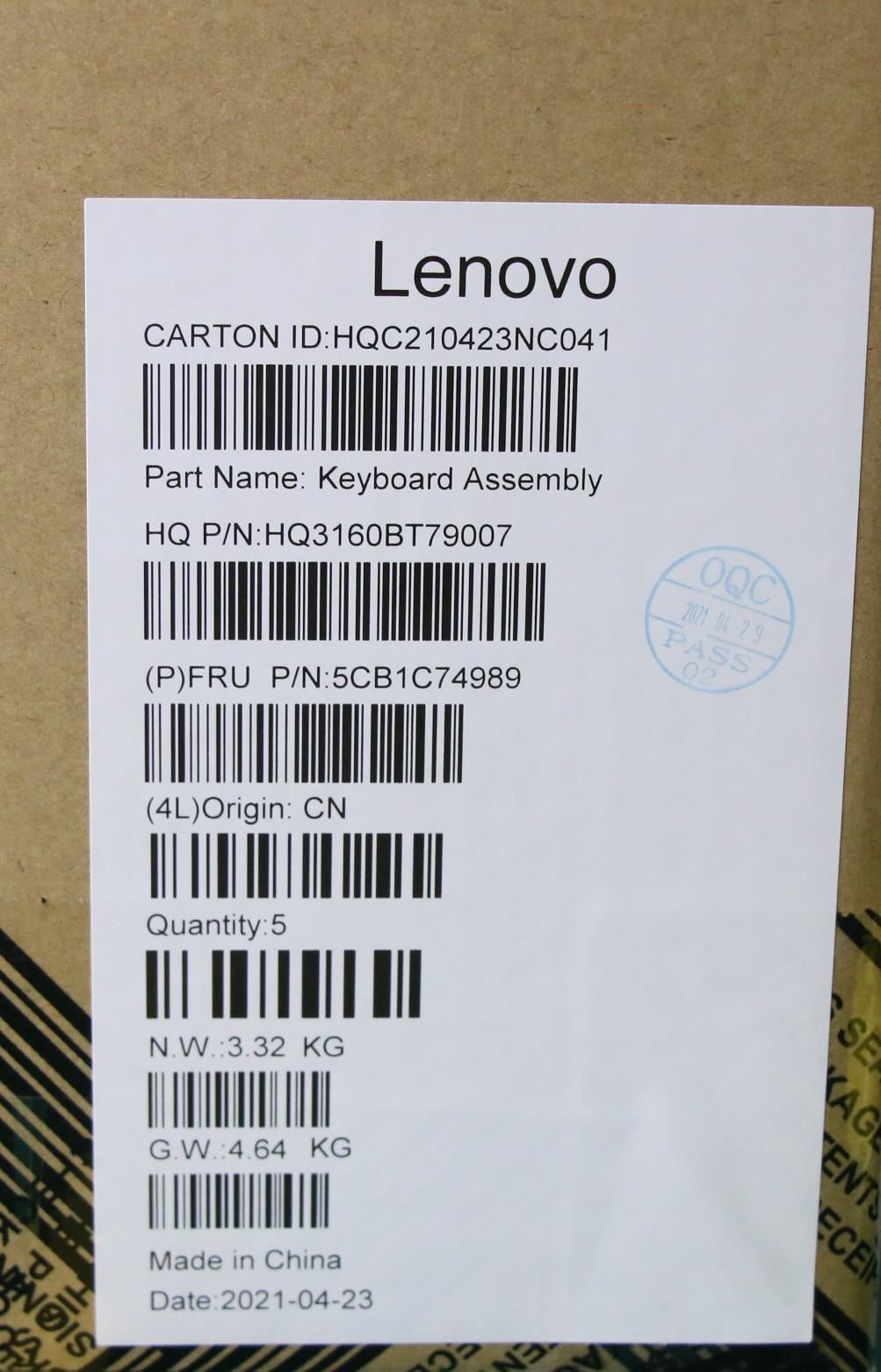 Lenovo Pro 5-16ACH6 5 Pro-16ACH6 Keyboard Palmrest Top Cover Spanish 5CB1C74989