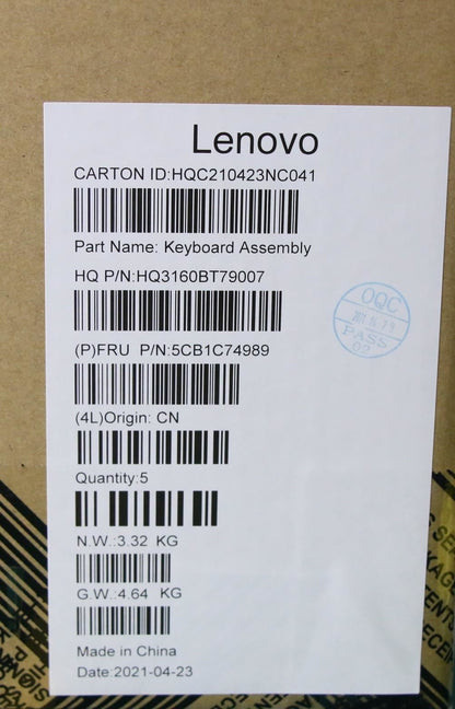 Lenovo Pro 5-16ACH6 5 Pro-16ACH6 Keyboard Palmrest Top Cover Spanish 5CB1C74989