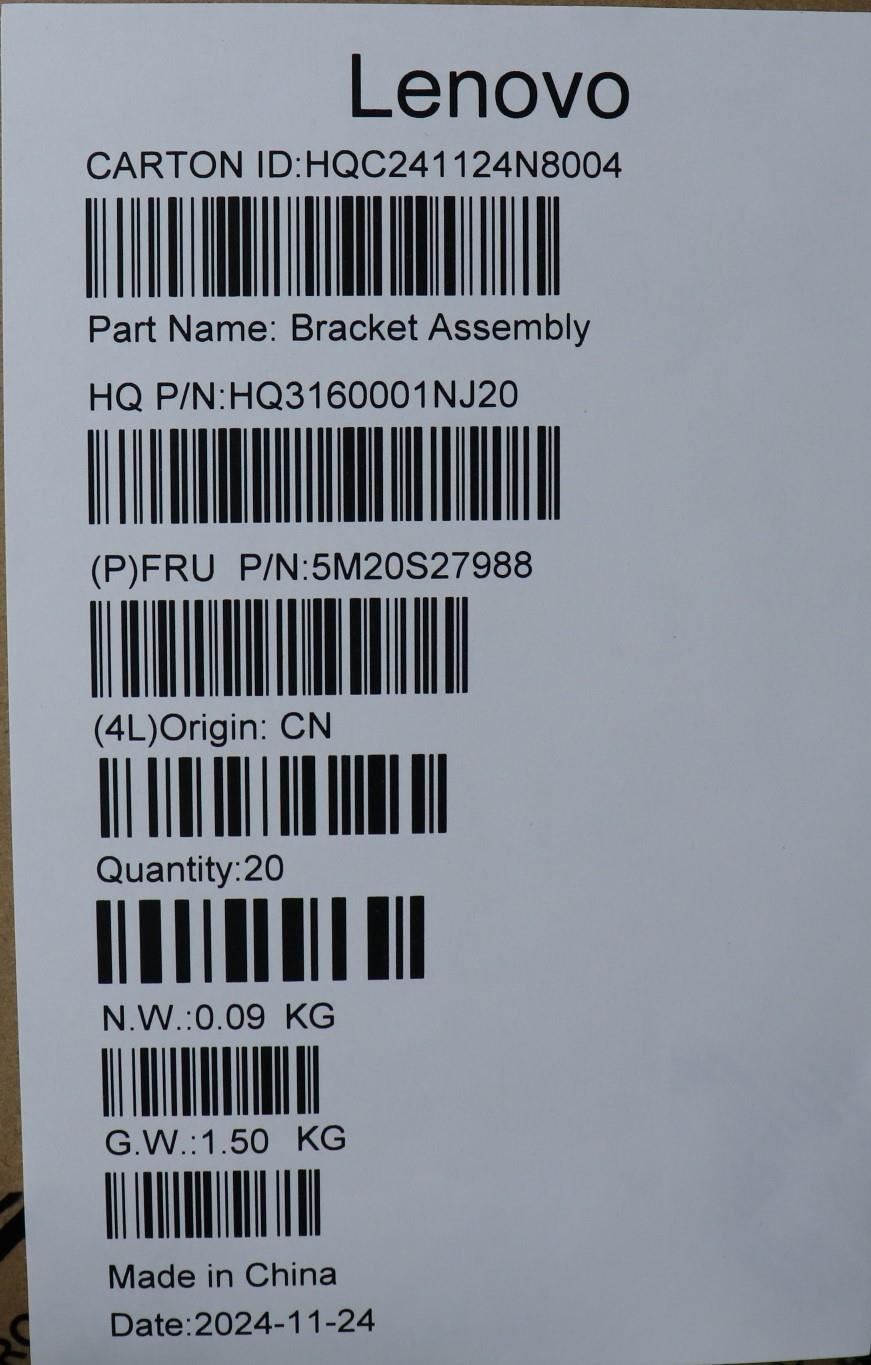 Lenovo MECHANICAL triger_asm H 83L3_R NIC Board 5M20S27988
