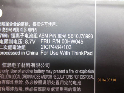 Lenovo Tablet X1 1st X1 2nd Battery 7.5V 37Wh 00HW046