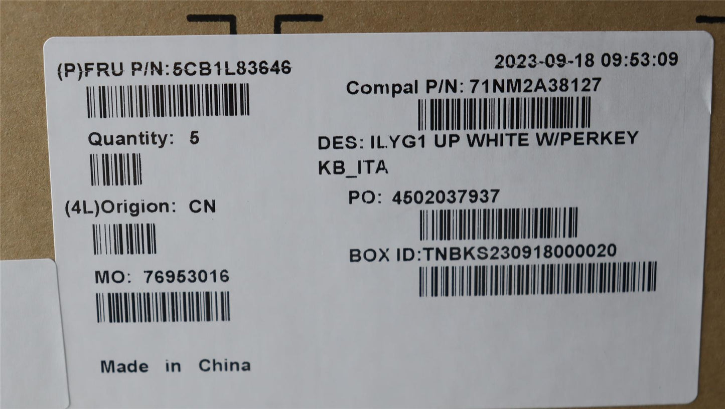 Lenovo UpperCaseASM_ITA C 82Y3 WH RGB 5CB1L83646