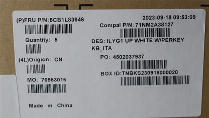 Lenovo UpperCaseASM_ITA C 82Y3 WH RGB 5CB1L83646