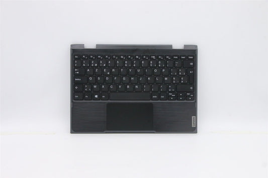 Lenovo 300e 2nd Gen Palmrest Touchpad Cover Keyboard Belgian Black 5CB0T45115