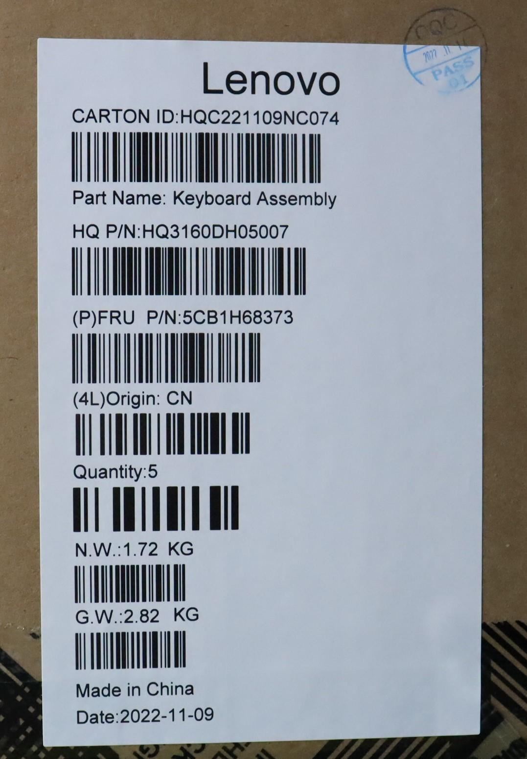 Lenovo ThinkBook 14 G4+ IAP Palmrest Cover Touchpad Keyboard Russian 5CB1H68373