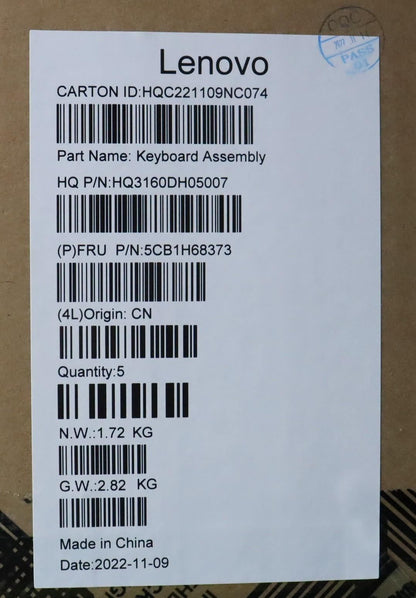 Lenovo ThinkBook 14 G4+ IAP Palmrest Cover Touchpad Keyboard Russian 5CB1H68373