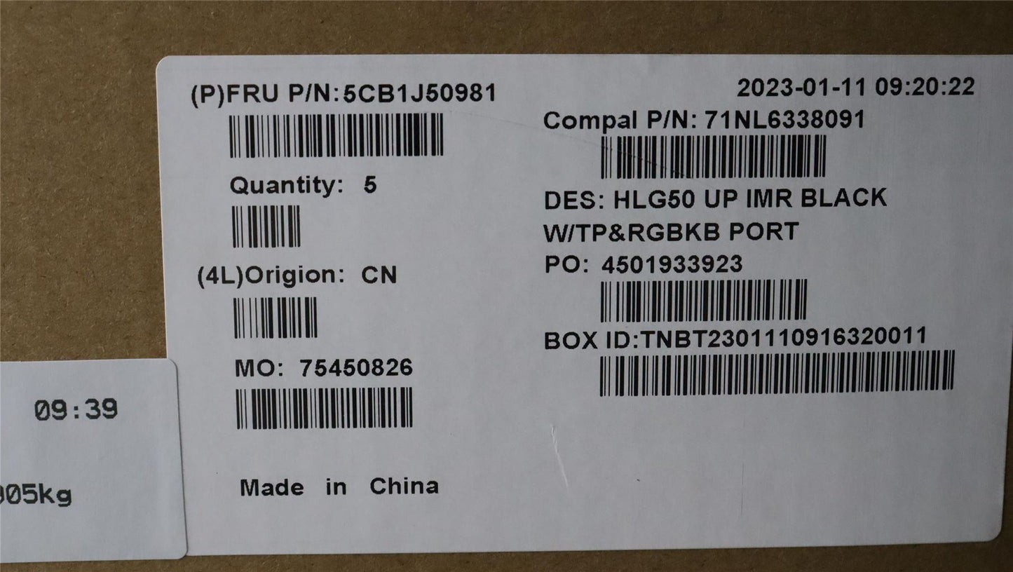 Lenovo UpperCase ASM_POR C82SBRGB BLA 5CB1J50981