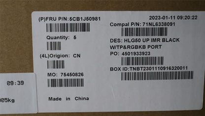 Lenovo UpperCase ASM_POR C82SBRGB BLA 5CB1J50981