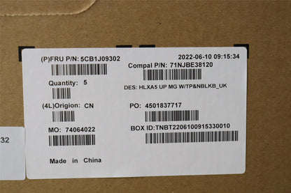 Lenovo ThinkBook 15 G4 IAP Palmrest Cover Touchpad Keyboard UK 5CB1J09302