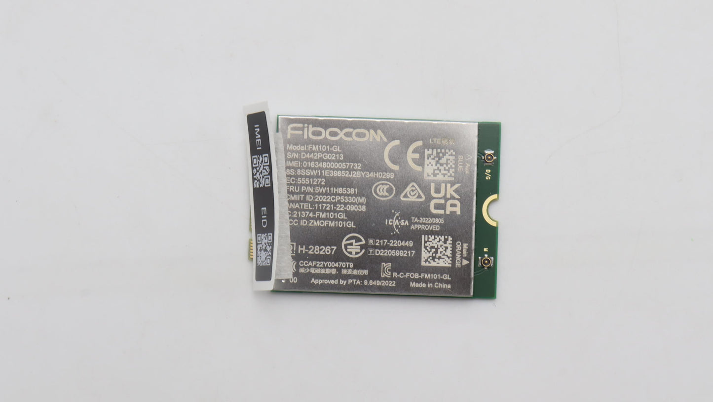 Lenovo WIRELESS Wireless,WWANN,FBC,FM101 WWAN Board 5W11H85381