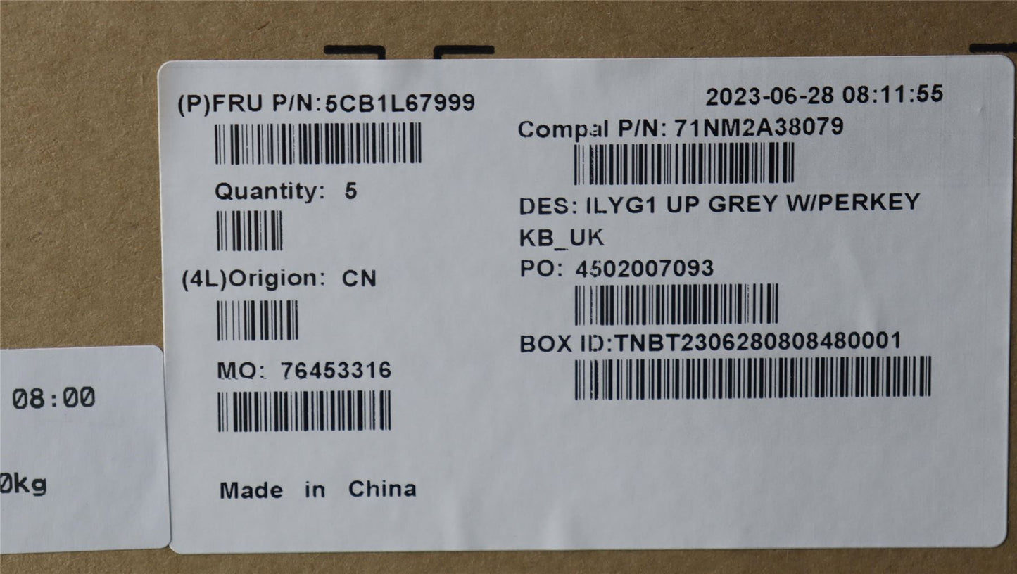 Lenovo Legion S7 16IRH8 Keyboard Palmrest Top Cover UK Silver Backlit 5CB1L67999