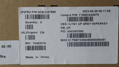 Lenovo Legion S7 16IRH8 Keyboard Palmrest Top Cover UK Silver Backlit 5CB1L67999