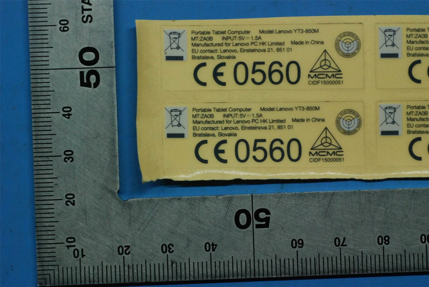 Lenovo YT3-850M Rating label&*70157053 CS 5L18C03460