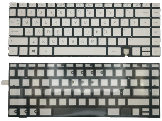 Genuine HP Spectre 14-EA Keyboard UK Silver Backlit M22194-031