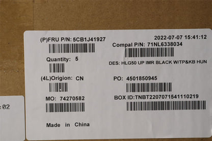 Lenovo IdeaPad 3 15ARH7 Palmrest Cover Touchpad Keyboard Hungarian 5CB1J41927
