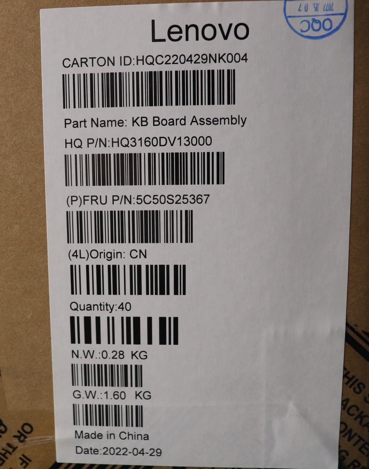 Lenovo Sensor_Board H 82SK 5C50S25367