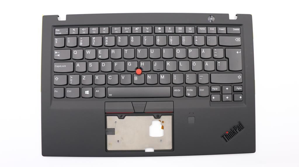 Lenovo Carbon X1 6th Keyboard Palmrest Top Cover Swedish Finnish Black 01YR558