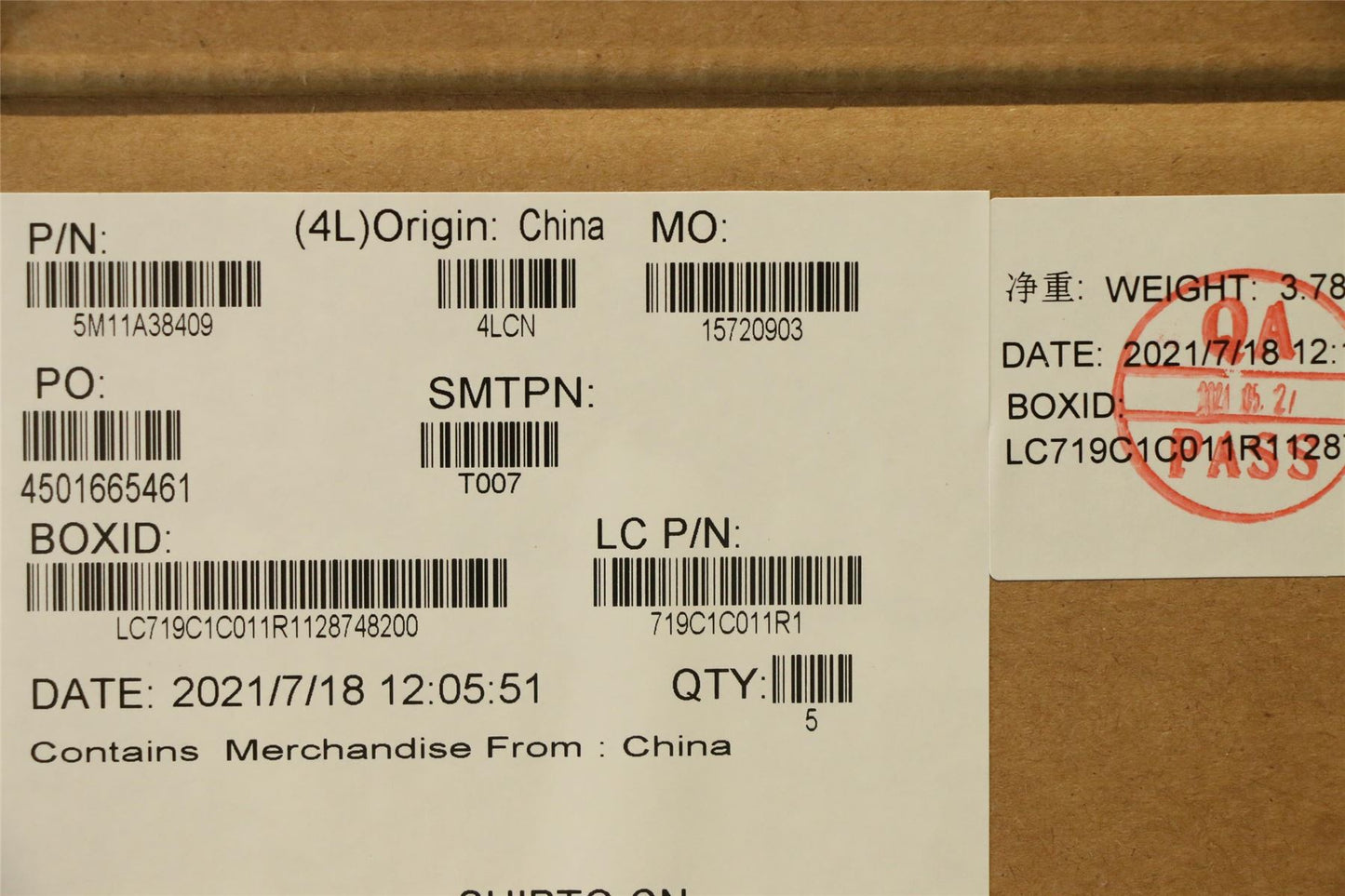 Lenovo MECH_ASM KB C ENG(PMX)PT FP US BK 5M11A38409