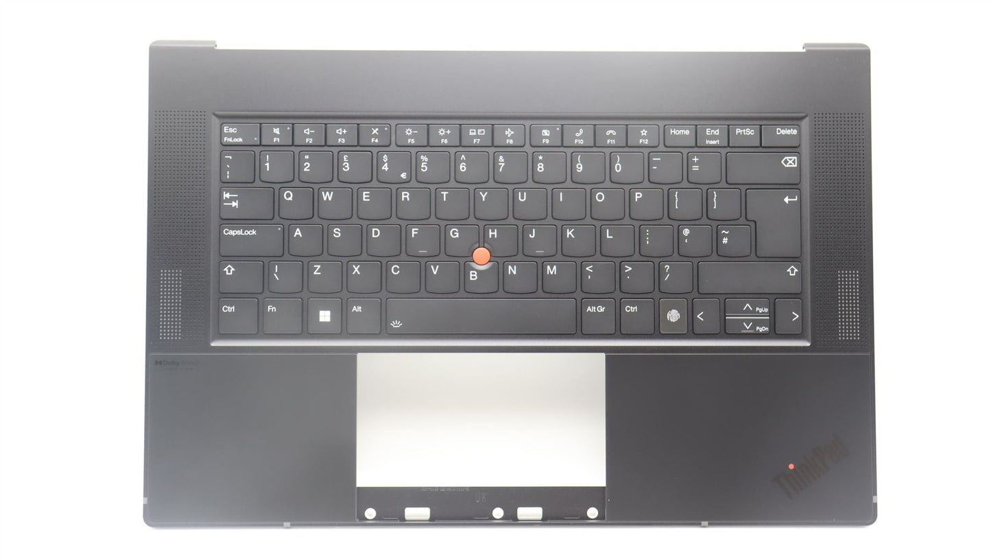 Lenovo ThinkPad Z16 Gen 1 Keyboard Palmrest Top Cover UK Black 5M11J13412
