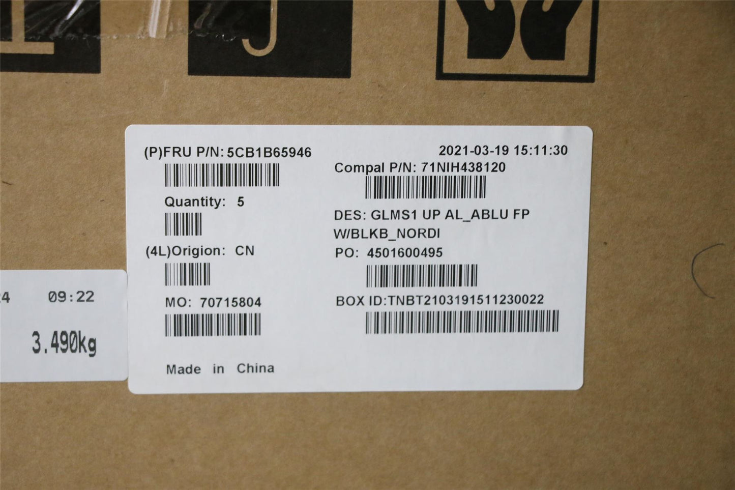 Lenovo IdeaPad 5 14ITL05 Palmrest Cover Touchpad Keyboard Nordic 5CB1B65946