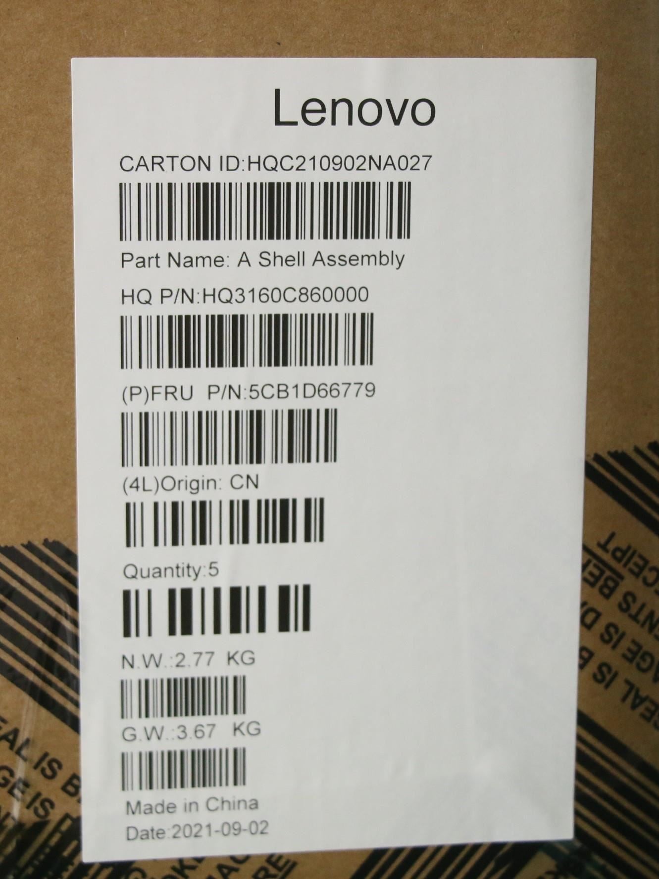 Lenovo LCD Cover H82Q7 GY W/Hinge/Stander 5CB1D66779