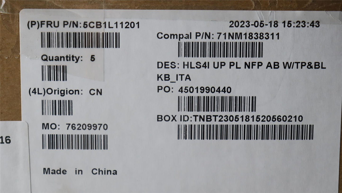 Lenovo IdeaPad 5 14IRL8 Palmrest Cover Touchpad Keyboard Italian 5CB1L11201