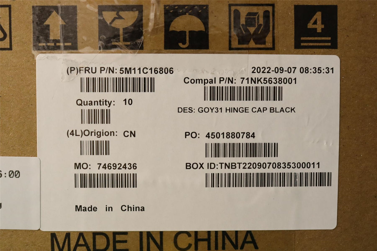 Lenovo MECH_ASM HINGE_CAP_BLACK, YTS660ITL 5M11C16806