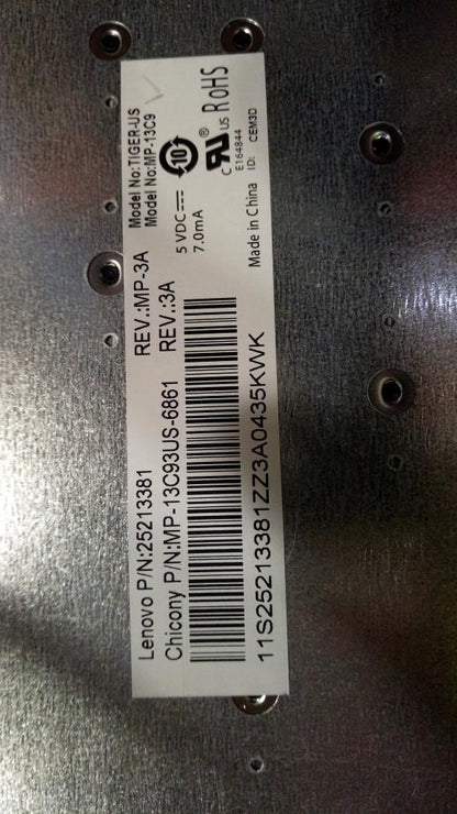 Genuine Lenovo 25213381 CCY US102 Key midslvGreyFrame KBD w8