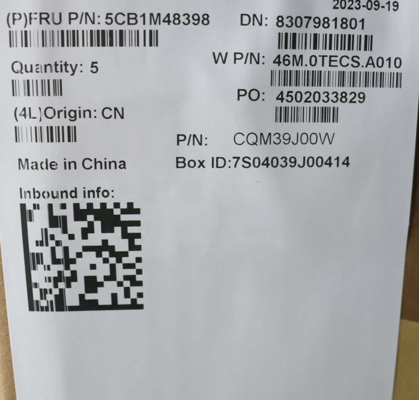 Lenovo COVER Upper Case ASM_EURO ENG W21KK AGBL 5CB1M48398