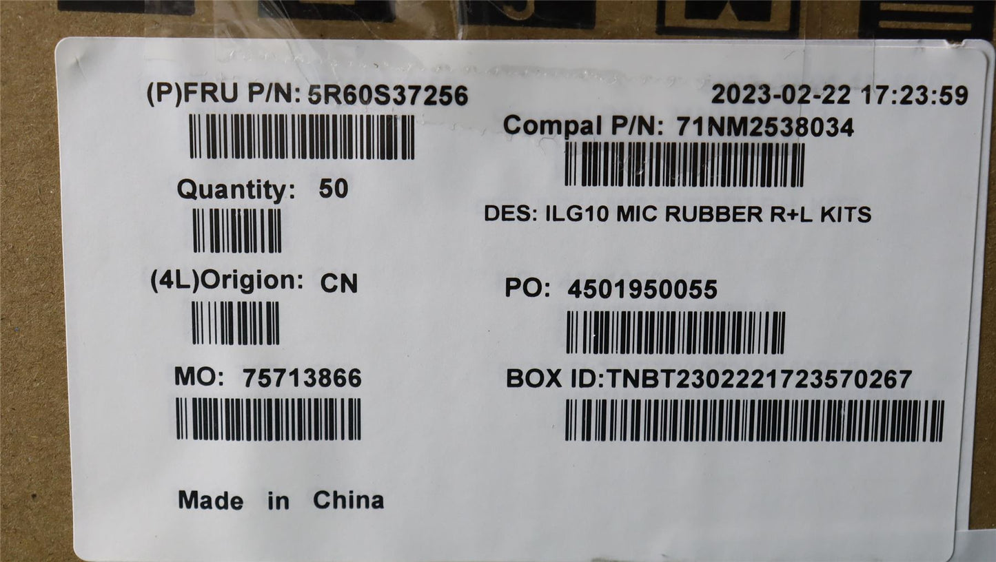 Lenovo RUBBER MIC rubber C 82XV R+L(10pcs) 5R60S37256
