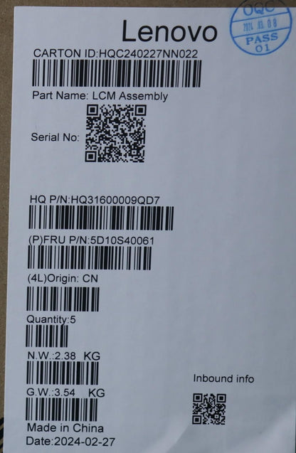 Lenovo HUD H 83E2 14WQX LG 5D10S40061