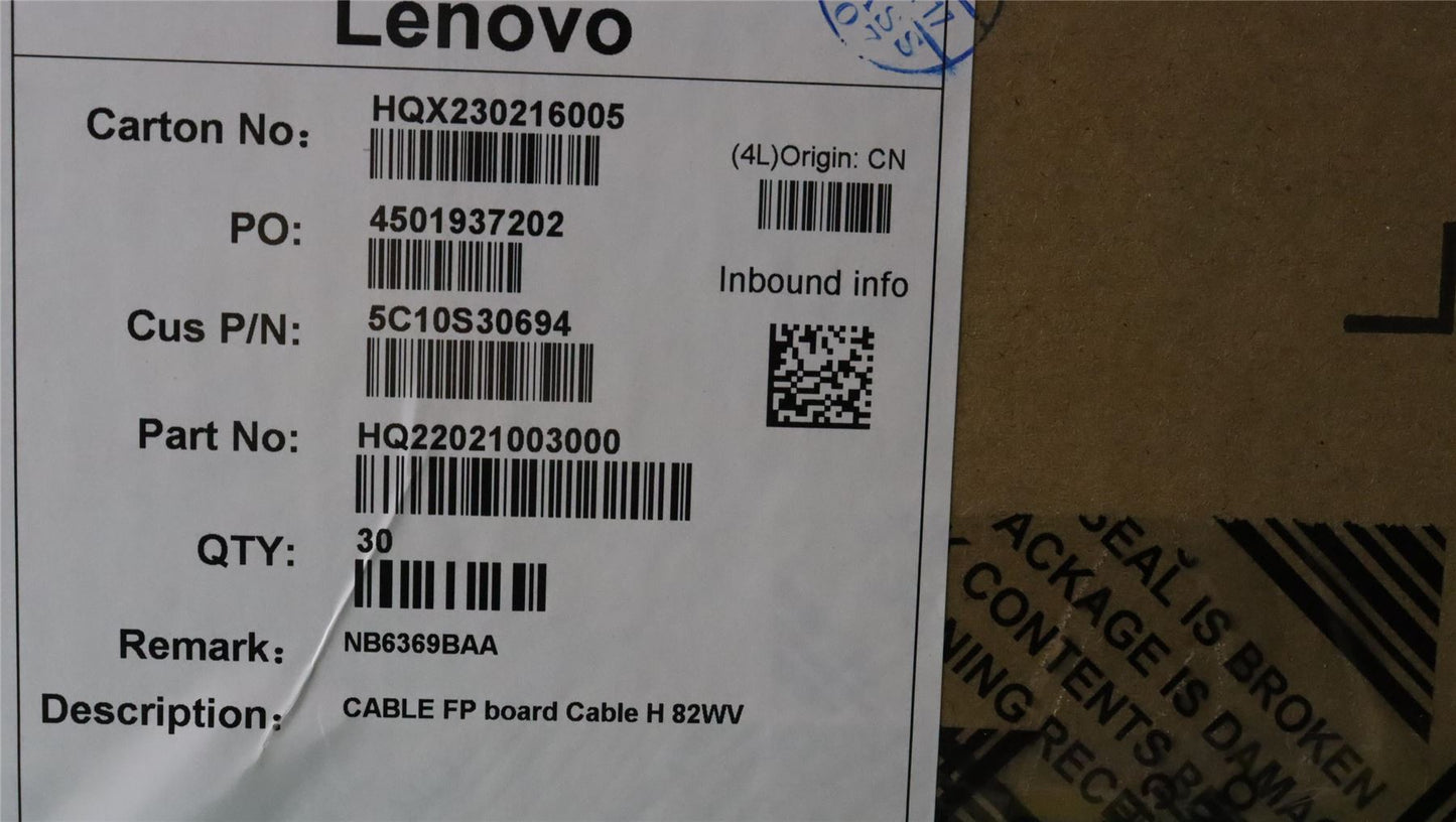 Lenovo FP board Cable H 82WV 5C10S30694