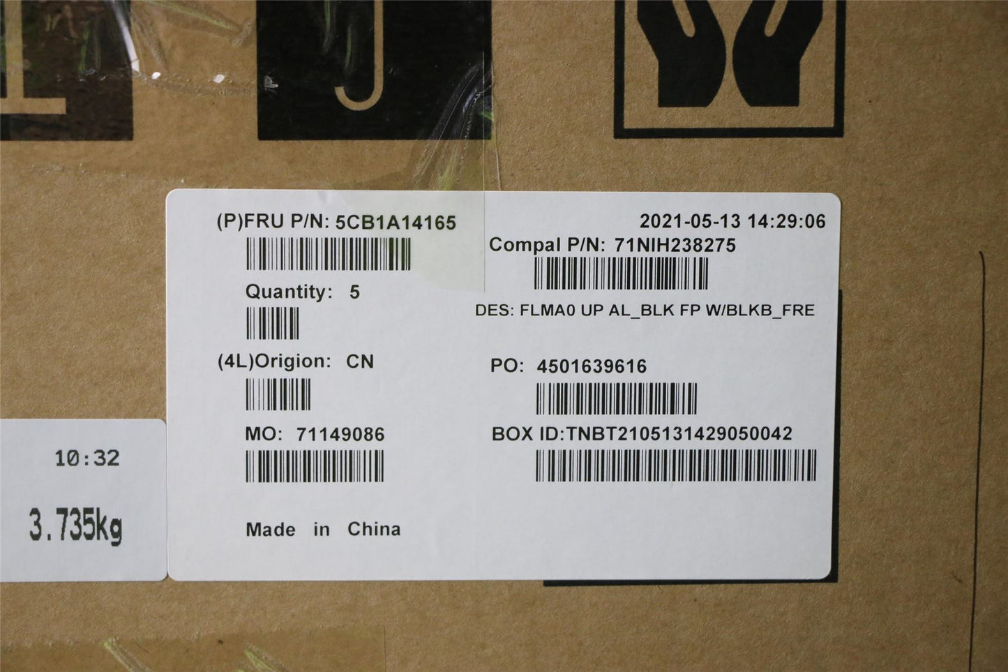 Lenovo IdeaPad 5 14ITL05 Palmrest Cover Touchpad Keyboard French 5CB1A14165