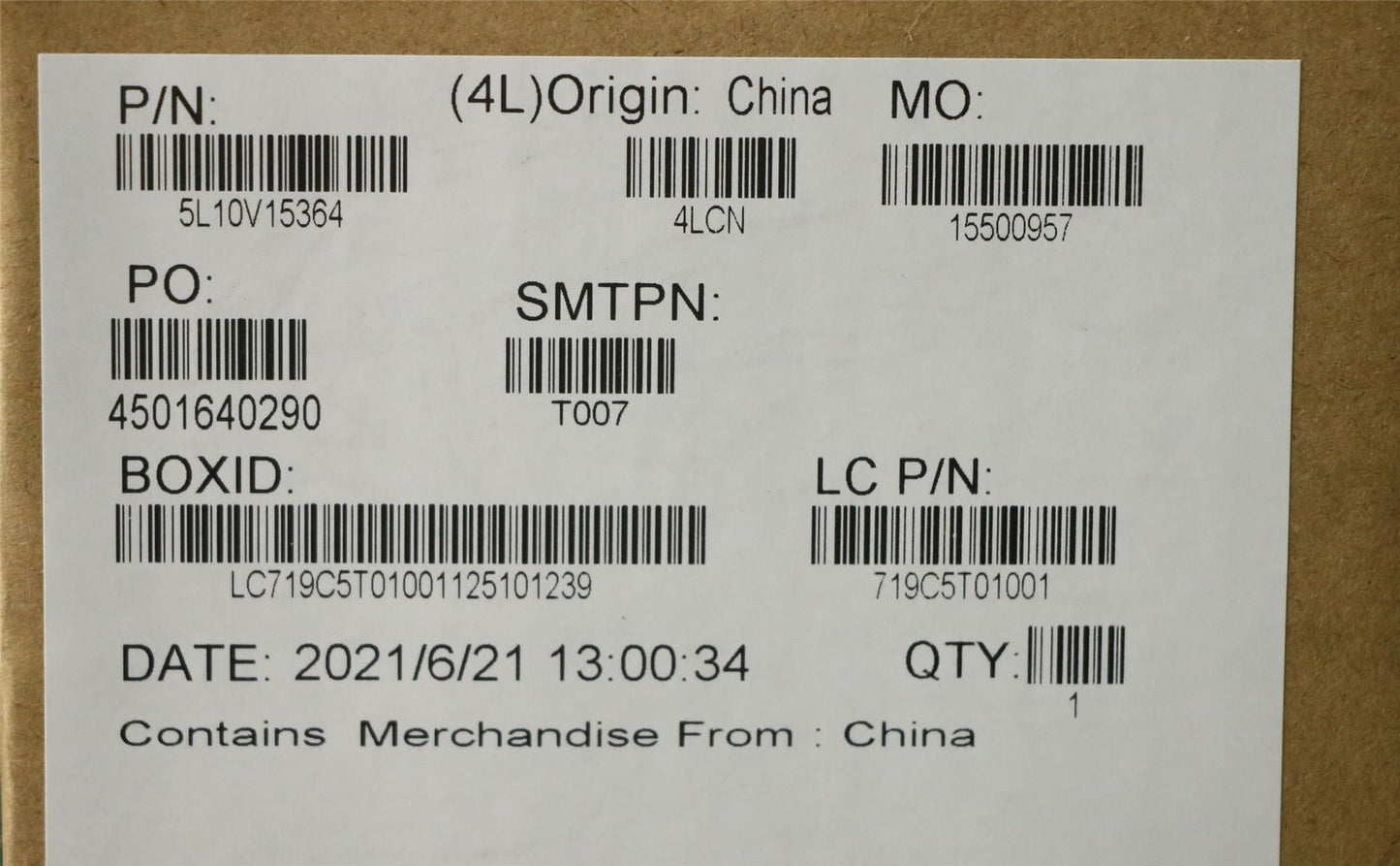 Lenovo LABEL FRU Mars2.0 GEO LBL Kit Black 5L10V15364