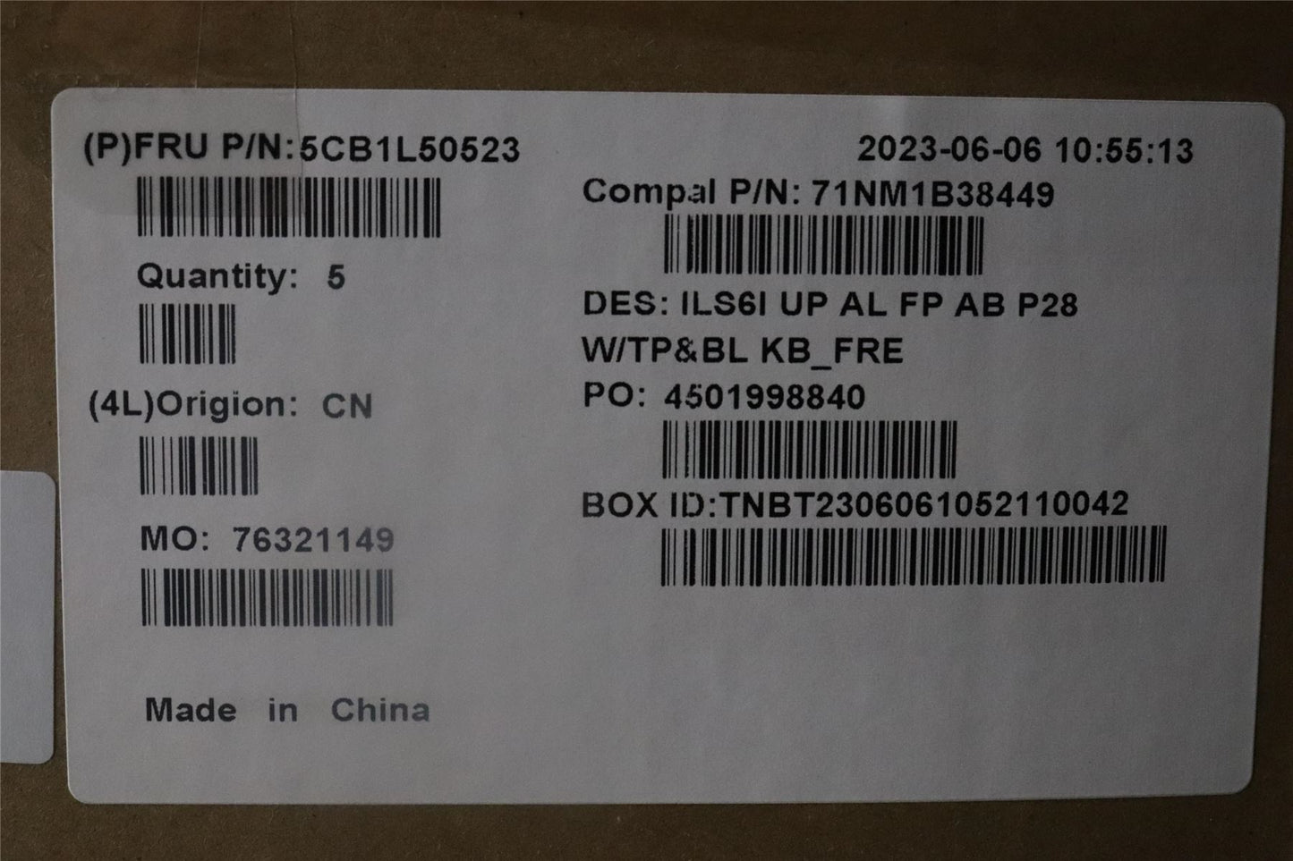 Lenovo UpCase_FRA C82XF FP AB BL ALDF 5CB1L50523