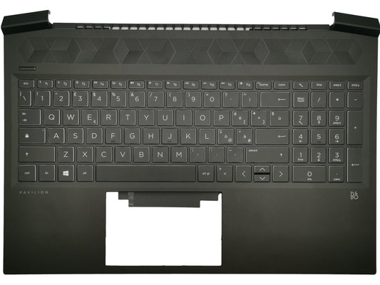 Genuine HP Gaming 16-A Palmrest Cover Keyboard Italian Black Backlit M02040-061