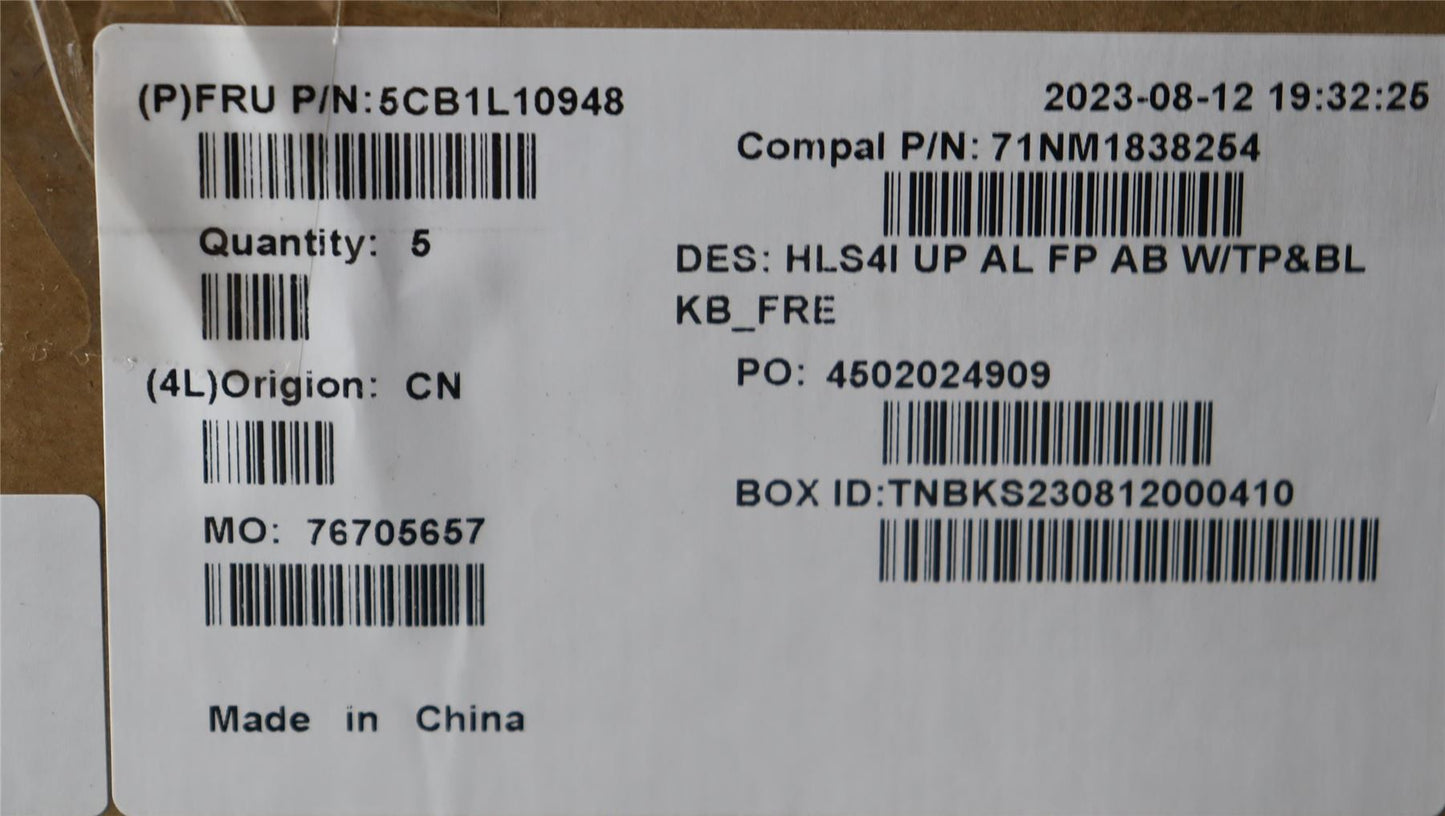 Lenovo UpperCase_FRA C82XD FP AB BL AL 5CB1L10948