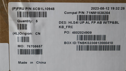 Lenovo UpperCase_FRA C82XD FP AB BL AL 5CB1L10948