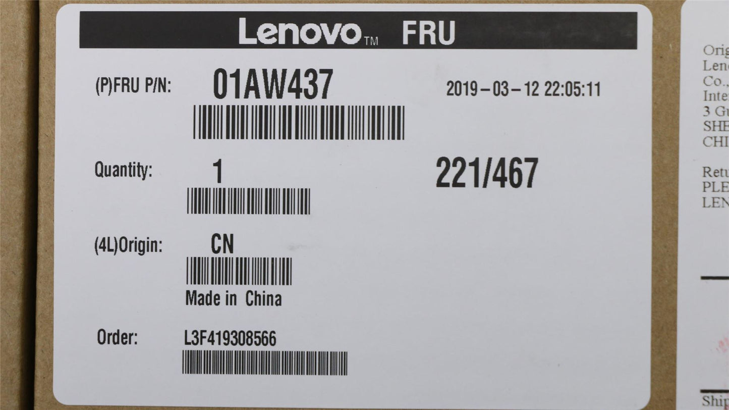 Lenovo ThinkPad X260 LCD Cover Rear Back Housing Black 01AW437