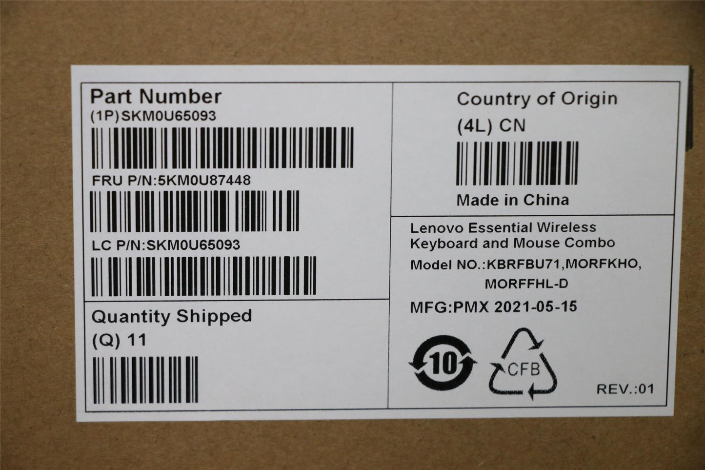 Lenovo WL KM GY_GYW ITA 141, Primax 5KM0U87448