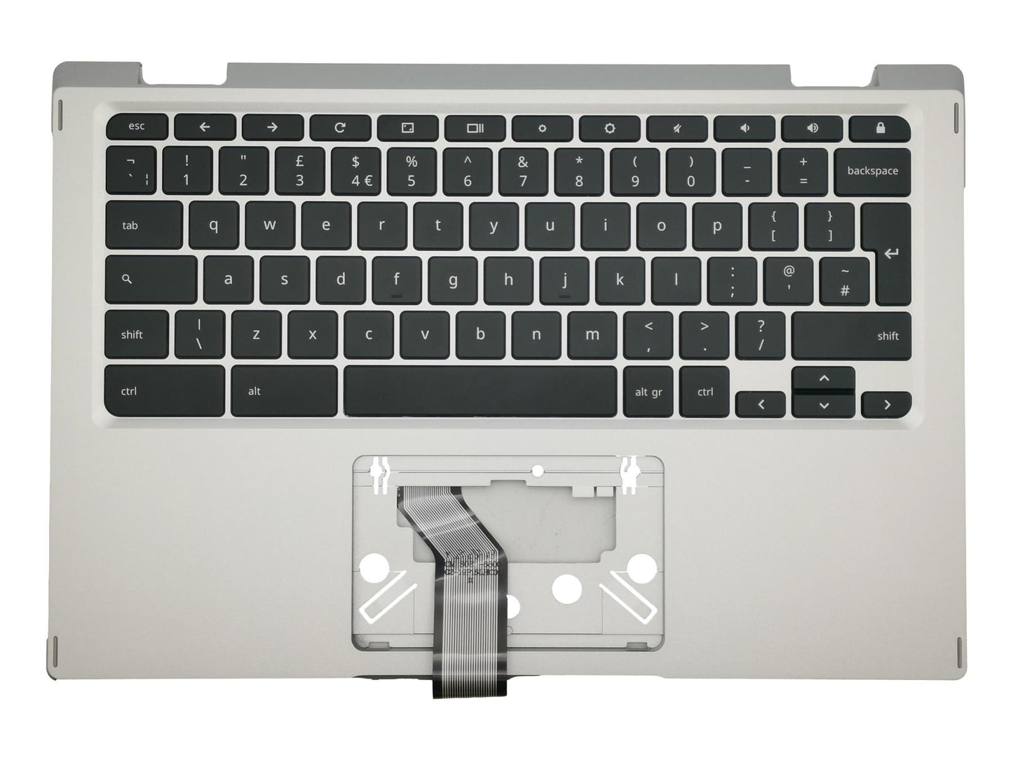 Acer Chromebook Spin CP513-1HL Palmrest Cover Keyboard UK Silver 6B.HX1N7.019