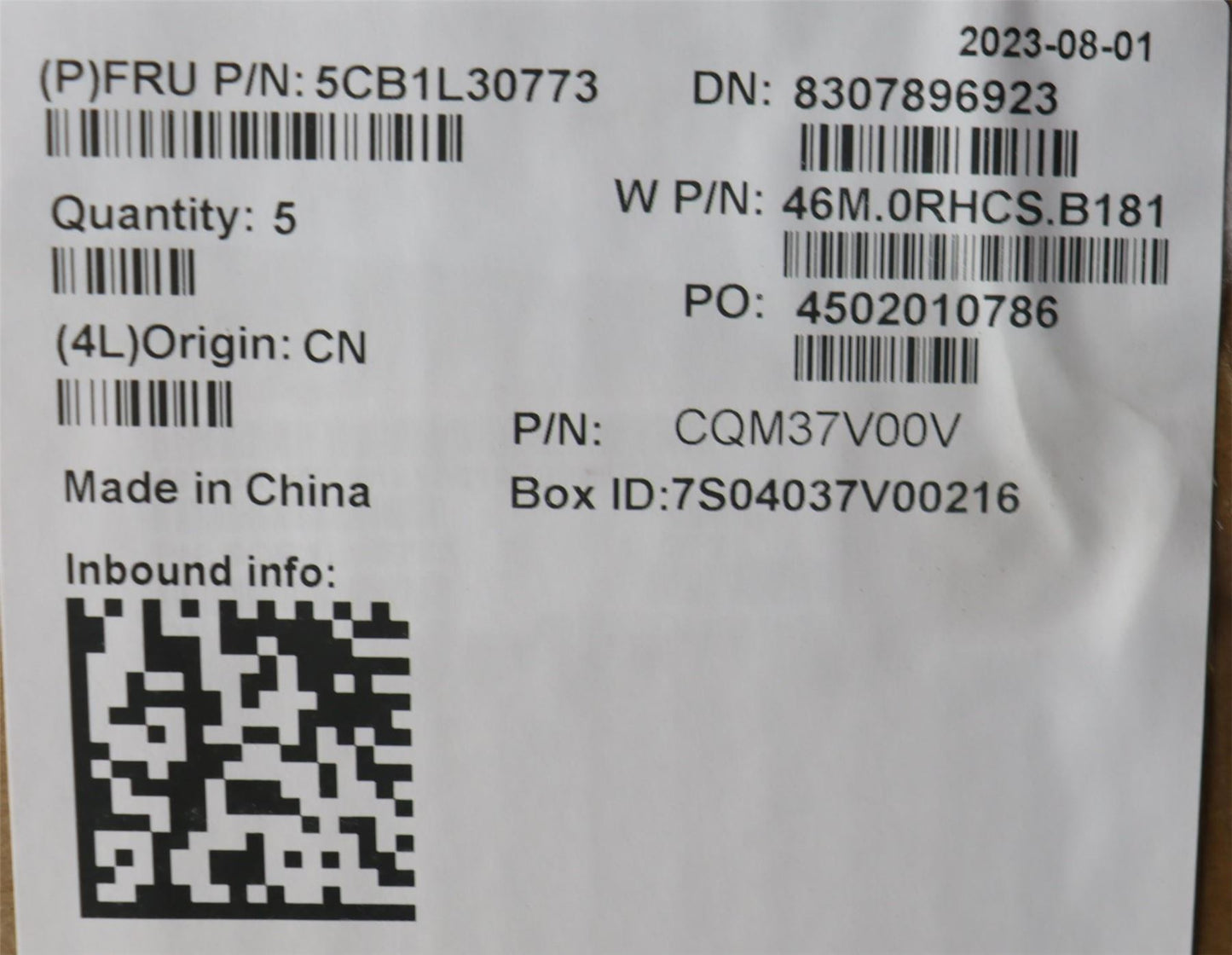 Lenovo Upper Case ASM_BEL W 82Y0 SB 5CB1L30773