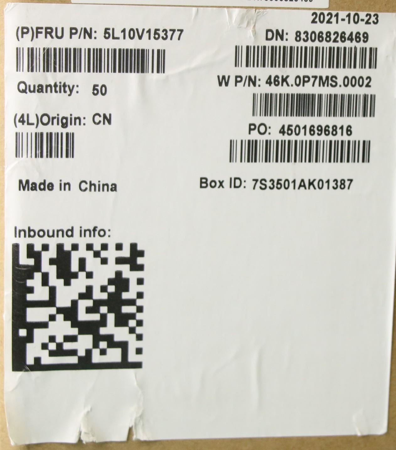 Lenovo LABEL FRU LABEL GEO KIT Silver Ares2 AMD 5L10V15377
