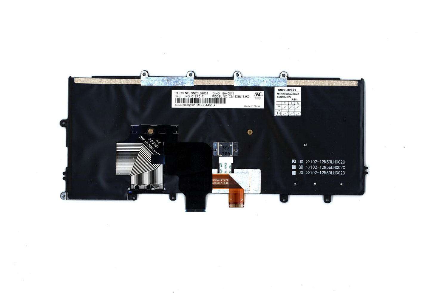 Lenovo ThinkPad X270 A275 Keyboard Korean Black 01EP093